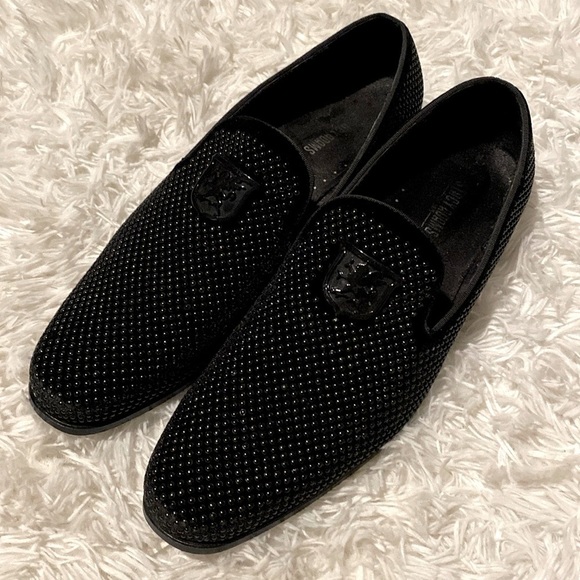 Stacy Adams swagger studded medallion slip on loafers - Picture 1 of 10